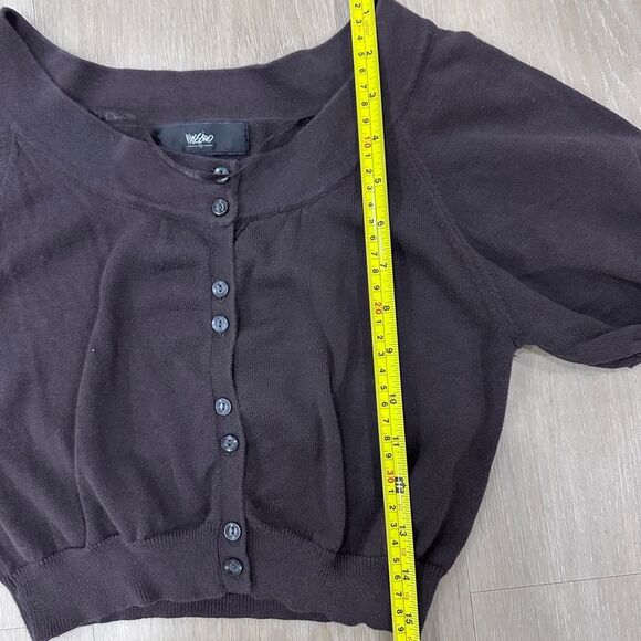 Brown Cardigan Shrug with Puff Sleeves, S - Picture 6 of 7